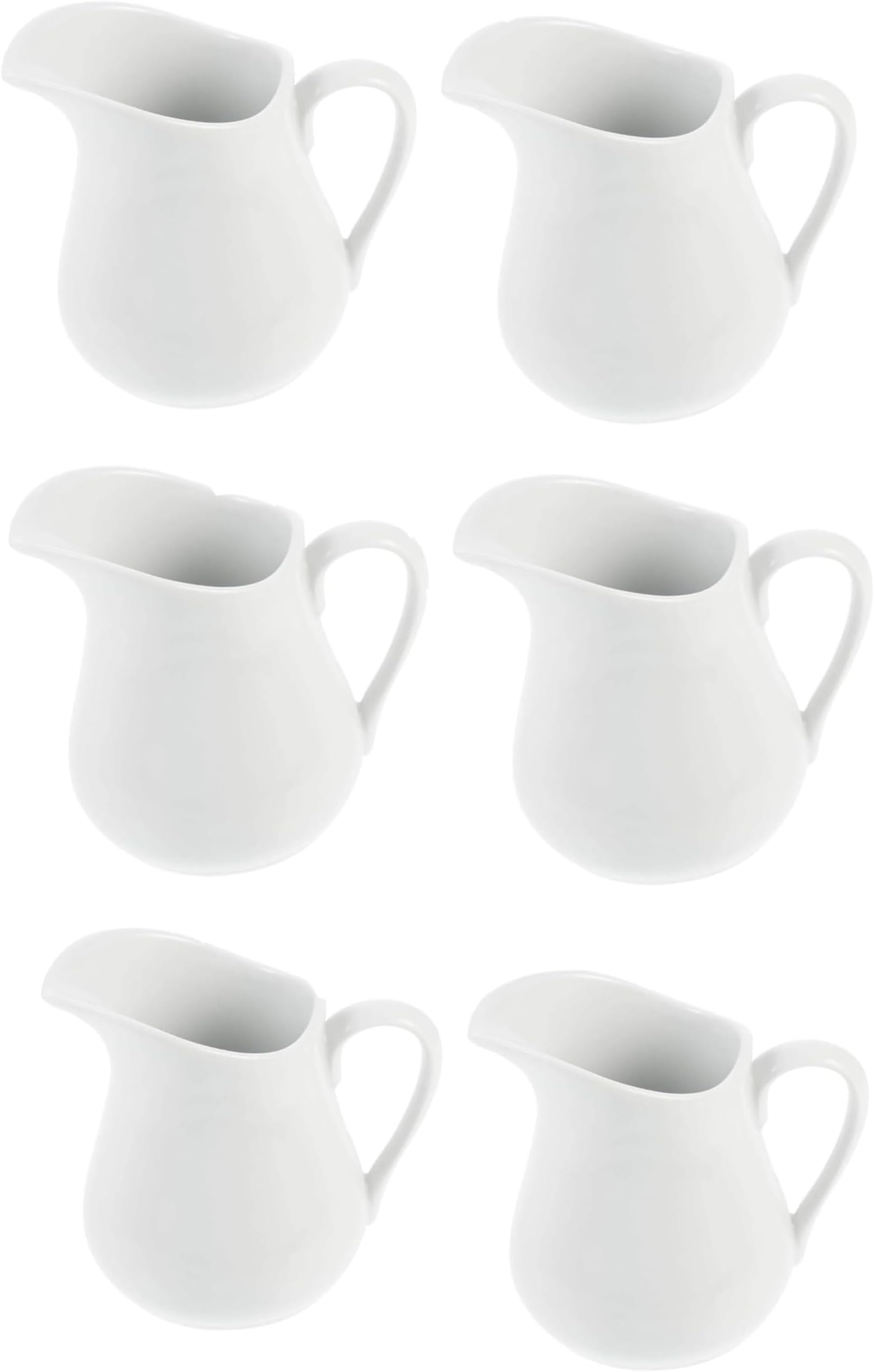 White Ceramic Creamer With Handle - Coffee Milk Pitcher Serving Sauce Jug for Kitchen, 100ml (Pack of 2)