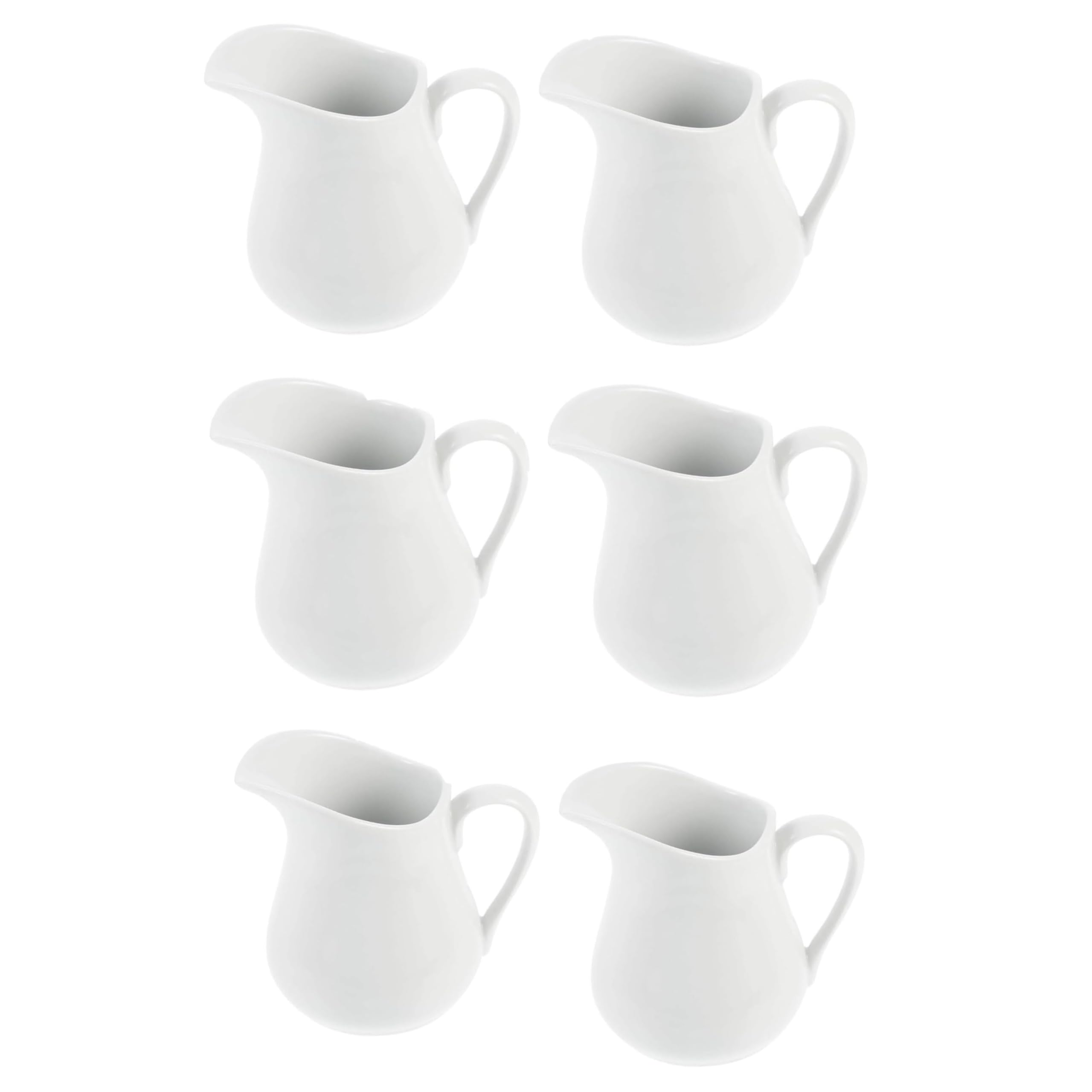 White Ceramic Creamer With Handle - Coffee Milk Pitcher Serving Sauce Jug for Kitchen, 100ml (Pack of 2)