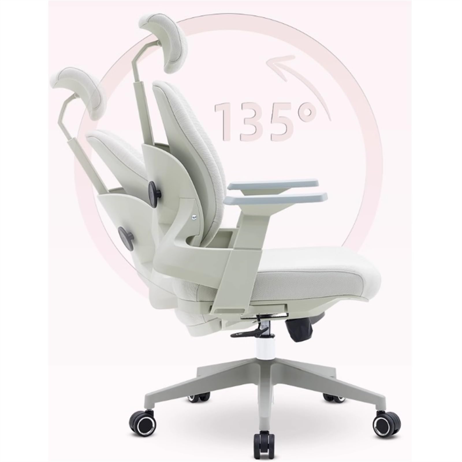 Fotel biurowy ergonomiczny z wysokim oparciem, obrotowy fotel biurowy, obrotowy fotel dyrektorski z regulowanym podłokietnikiem, podparciem lędźwiowym i zagłówkiem, fotele gamingowe Chaser of Light