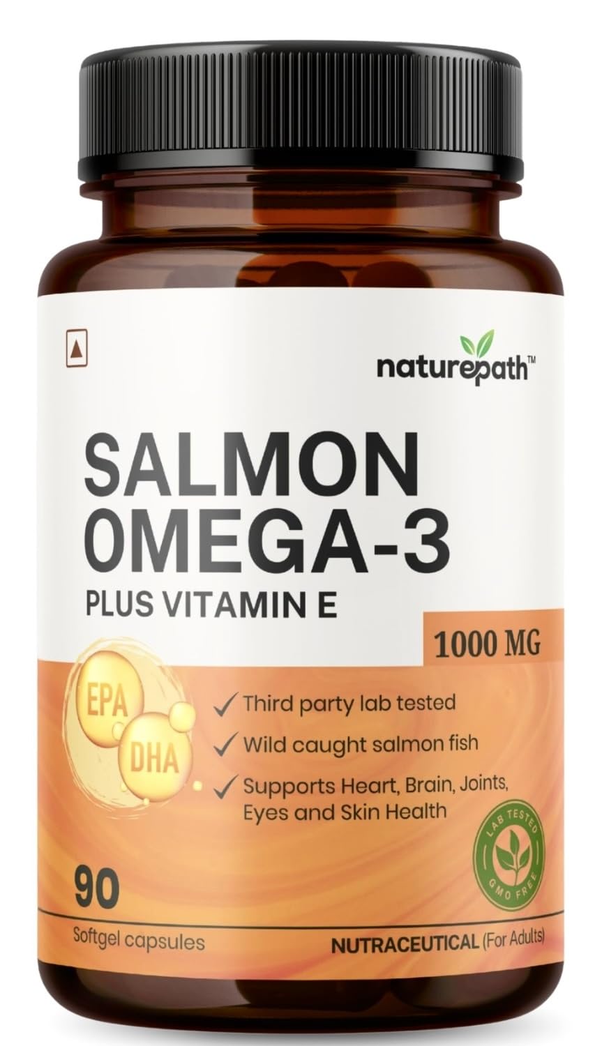 NaturePath Salmon Omega-3 Fish Oil 1000 mg with Vitamin E - 180mg EPA + 120mg DHA - Supports Heart, Brain, Joints, & skin Health - No Fishy Aftertaste - 3rd Party Lab Tested - 90 Softgels-image-48