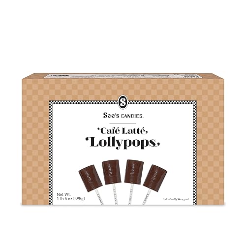 See's Candies 1 libra 5 oz Café Latte Lollypops