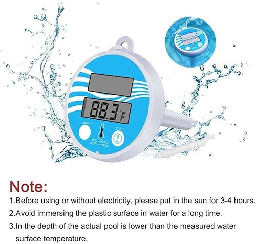 Miniatura 6 de Termómetro de piscina, termómetro flotante para piscina, termómetro de agua flotante, medidor de temperatura digital con energía solar para piscina,