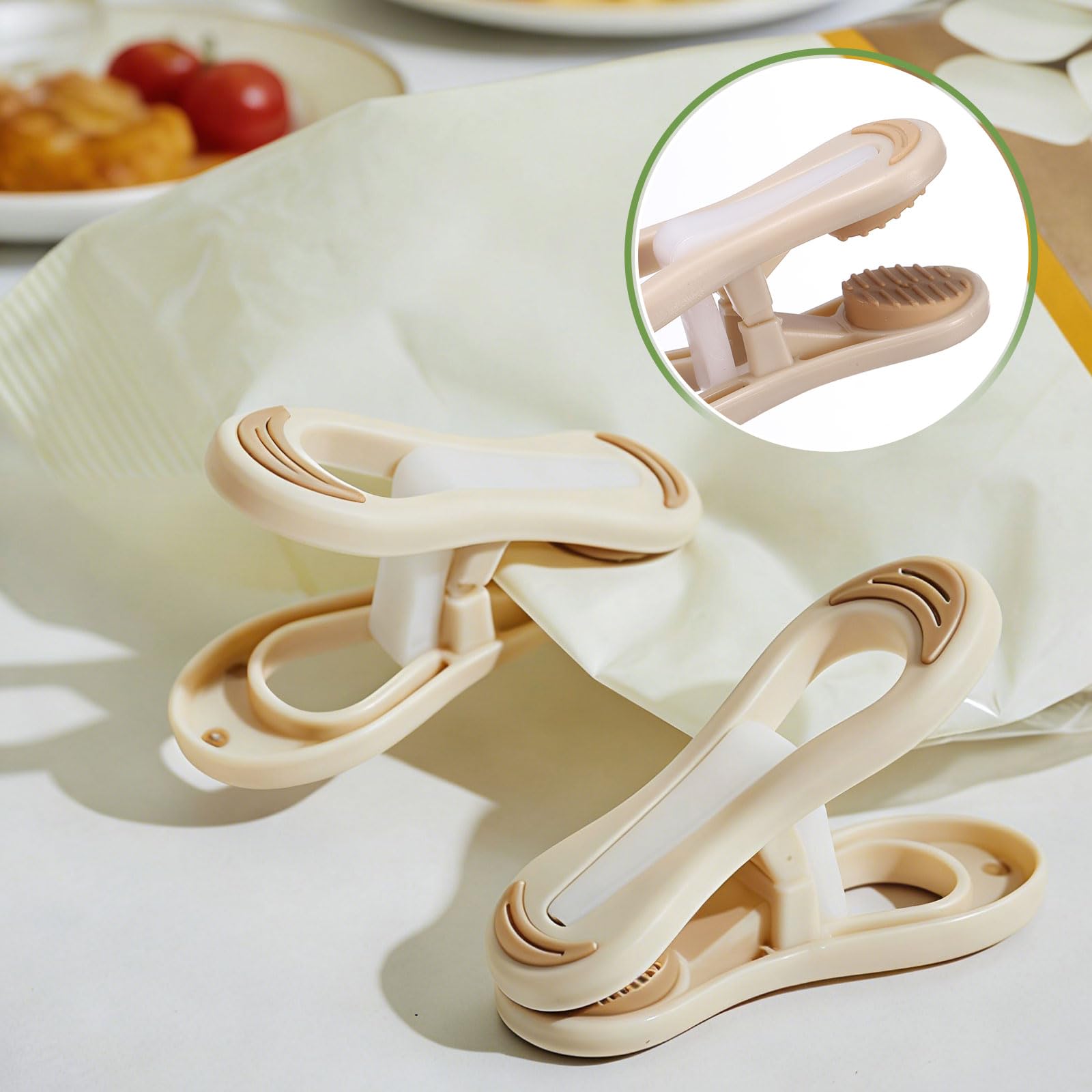 uxcell Lot de 20 pinces à linge en plastique multi-usages pour emballage alimentaire, pinces à linge à ressort, coupe-vent et antidérapantes, adaptées pour le séchage des serviettes et la coupe de