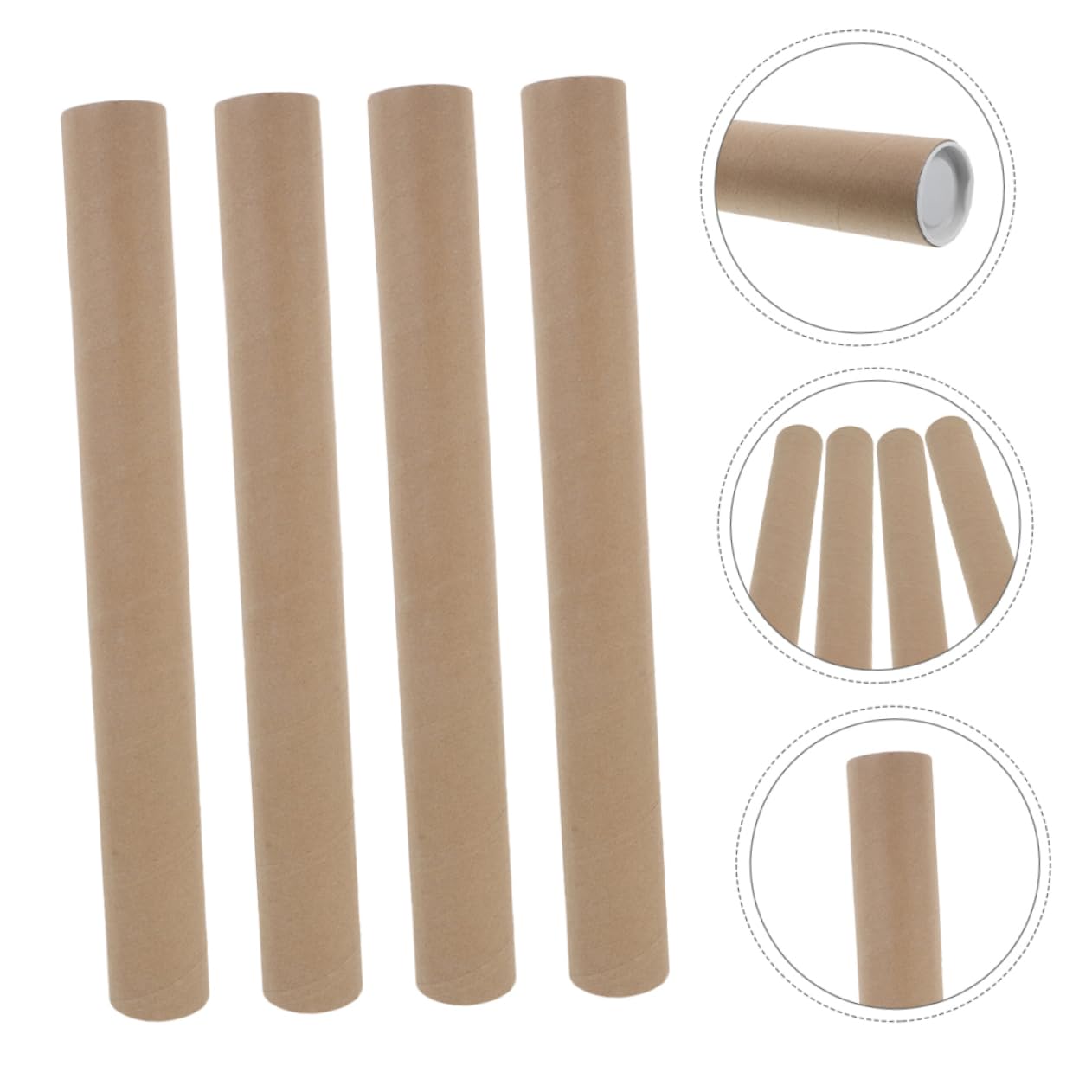 Gadpiparty 10 Pièces Tubes Carton Kraft pour Affiches Tubes Emballage Cylindriques Réutilisables Expédition pour Impressions Art et Matériel de Bureau