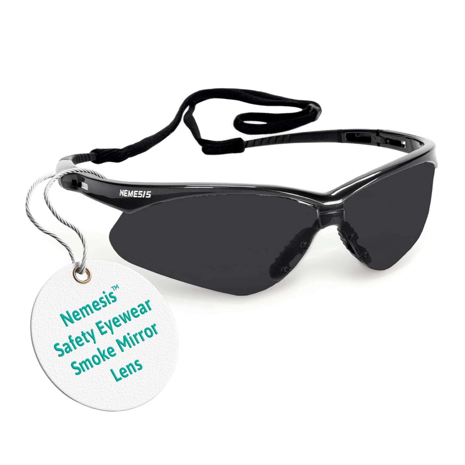 Ansell KleenGuard Nemesis Safety Glasses PPE Eye Protection, Lightweight Wraparound Eyewear for Construction, Shooting, Outdoor & Industrial Use – Smoke/Black, Single Pair