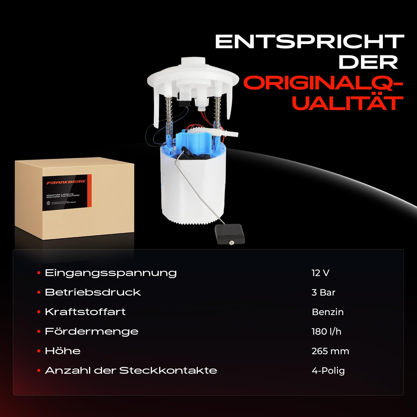 Frankberg Kraftstoffpumpe Benzinpumpe Kraftstoff-Fördereinheit Modul Satz