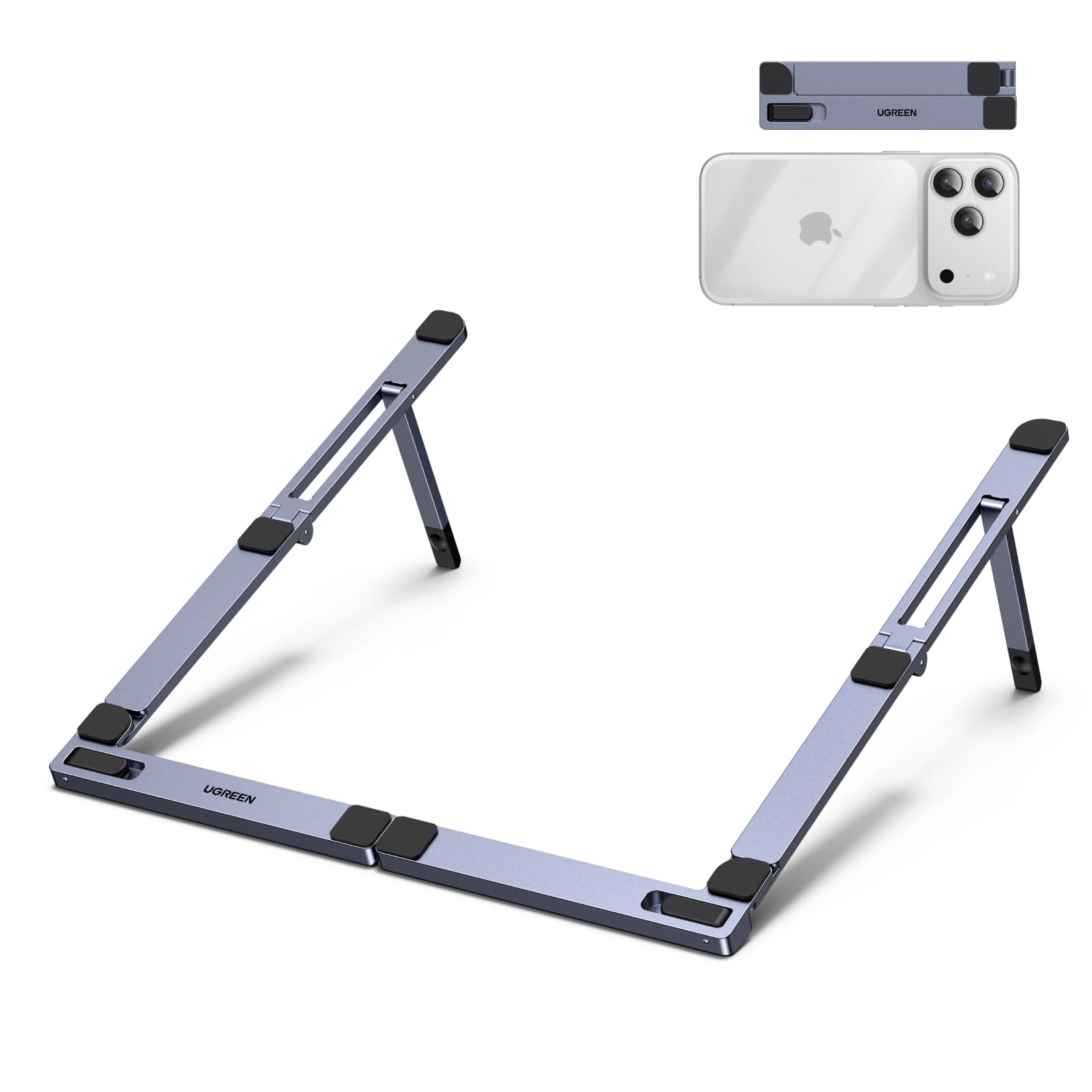 【タイムセール】【1,649円】 UGREEN 13～17インチ対応 アルミ合金素材 折りたたみ式 角度調整可能 ノートパソコンスタンド