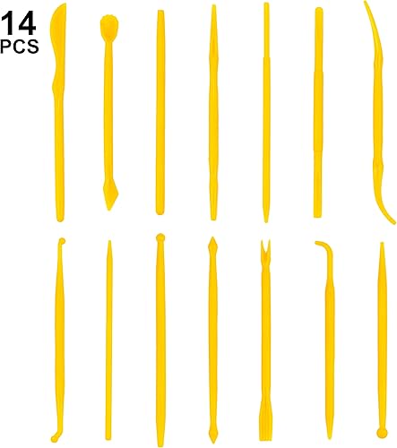 Miniatura 2 de Kit de herramientas de modelado de arcilla, 14 piezas, plástico reutilizable, de doble cara, herramientas de cerámica para dar forma y esculpir