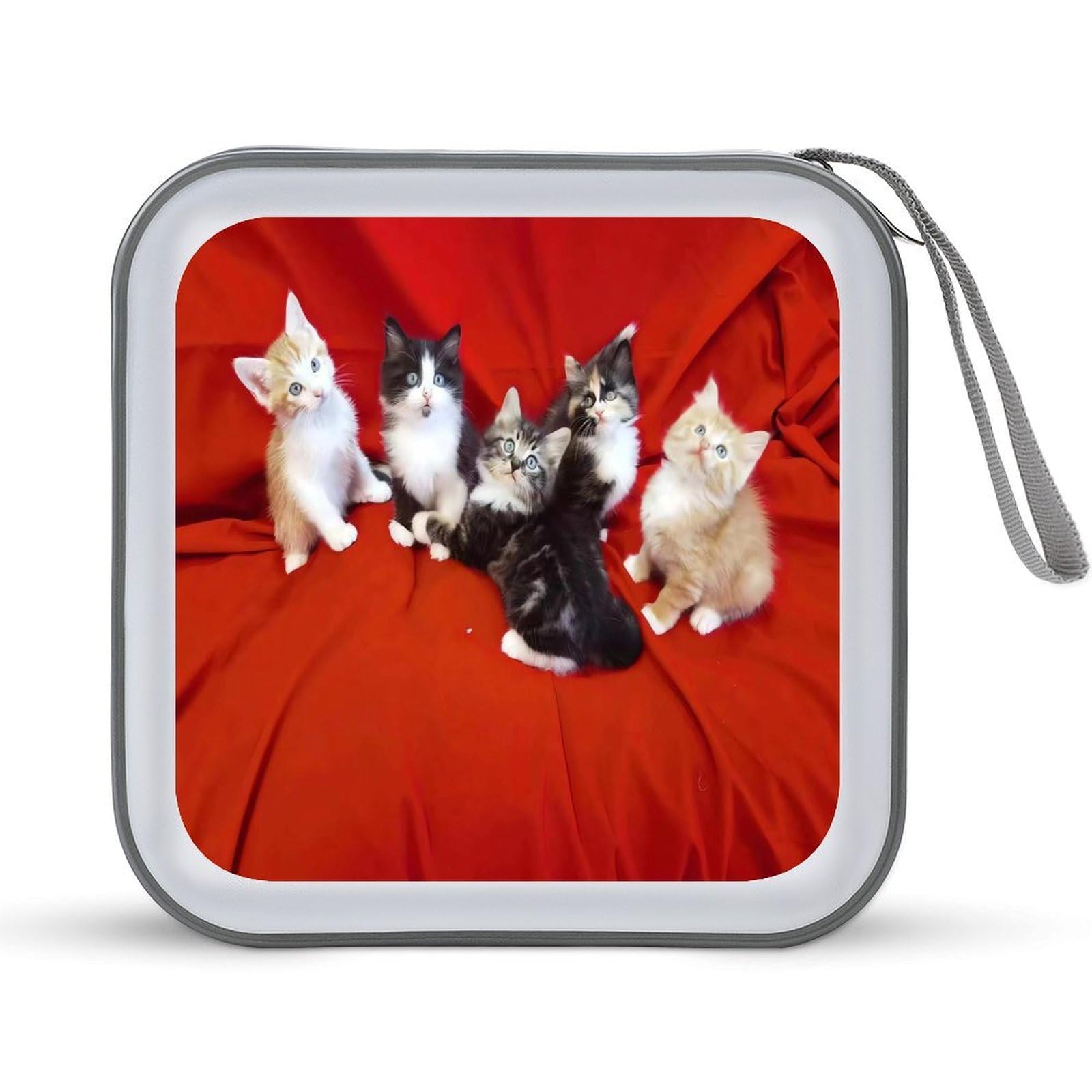 VstaDank - Cat DVD CD Case Portable Storage Folder Carrying Case Large Capacity Storage Discs