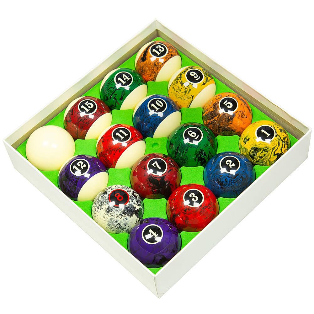 Premium 57mm Pool Ball Set - Durable Resin Billiard Balls Set for Professional & Home Game Rooms