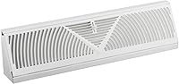 Rocky Mountain Goods 15-Inch Baseboard Register Vent - RoundFlow Max Airflow, Heavy Duty Steel, Easy Adjust Lever & Install