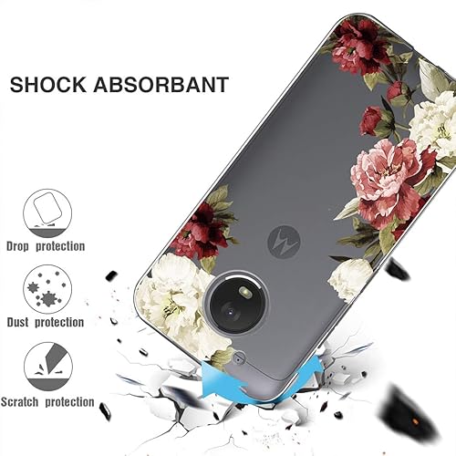 Miniatura 7 de Funda para Moto E4 (no compatible con E4 Plus), para Motorola E (4 generación) Funda transparente para niñas y mujeres, TPU suave a prueba de