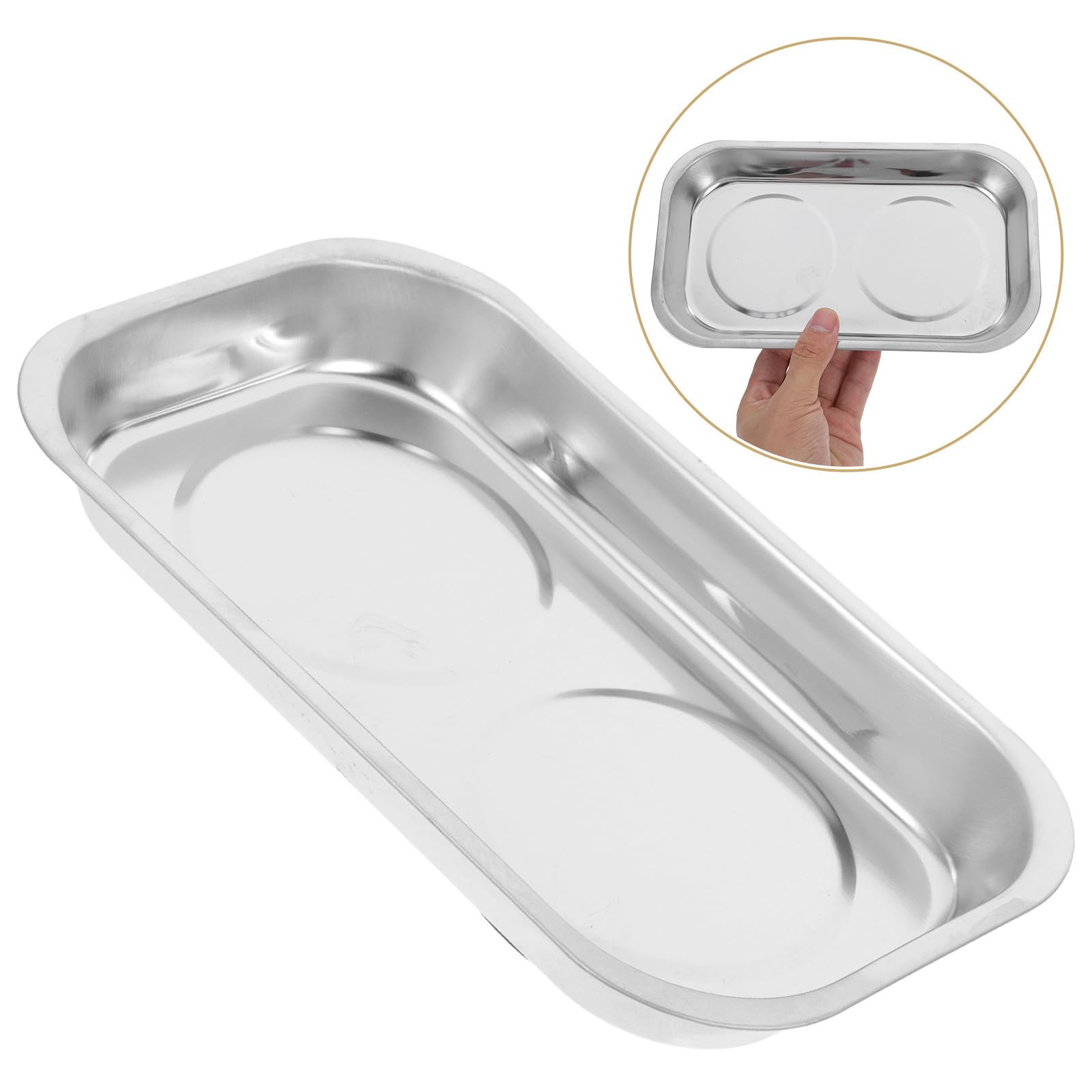 Magnetische Metallschale für Schrauben und Bolzen, Edelstahl, Silber