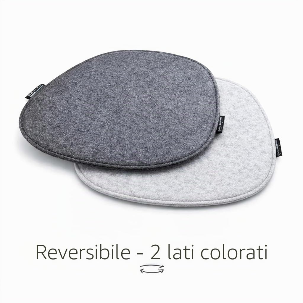DuneDesign Set di 4 Cuscini per Sedia in Feltro - 40x37x0,8 Cm - Forma Ovale - Protezione Stabile per Seduta - Isolamento Termico - Comfort Duraturo per Cucina Terrazza Giardino - Facile da Pulire