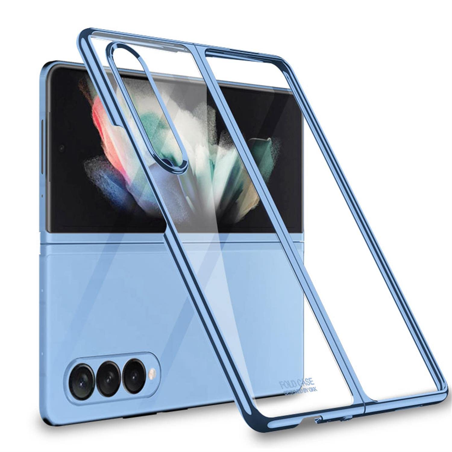 GOLDEN MASK For Samsung Galaxy Z Fold 4 Case Phantom protection- (Blue)