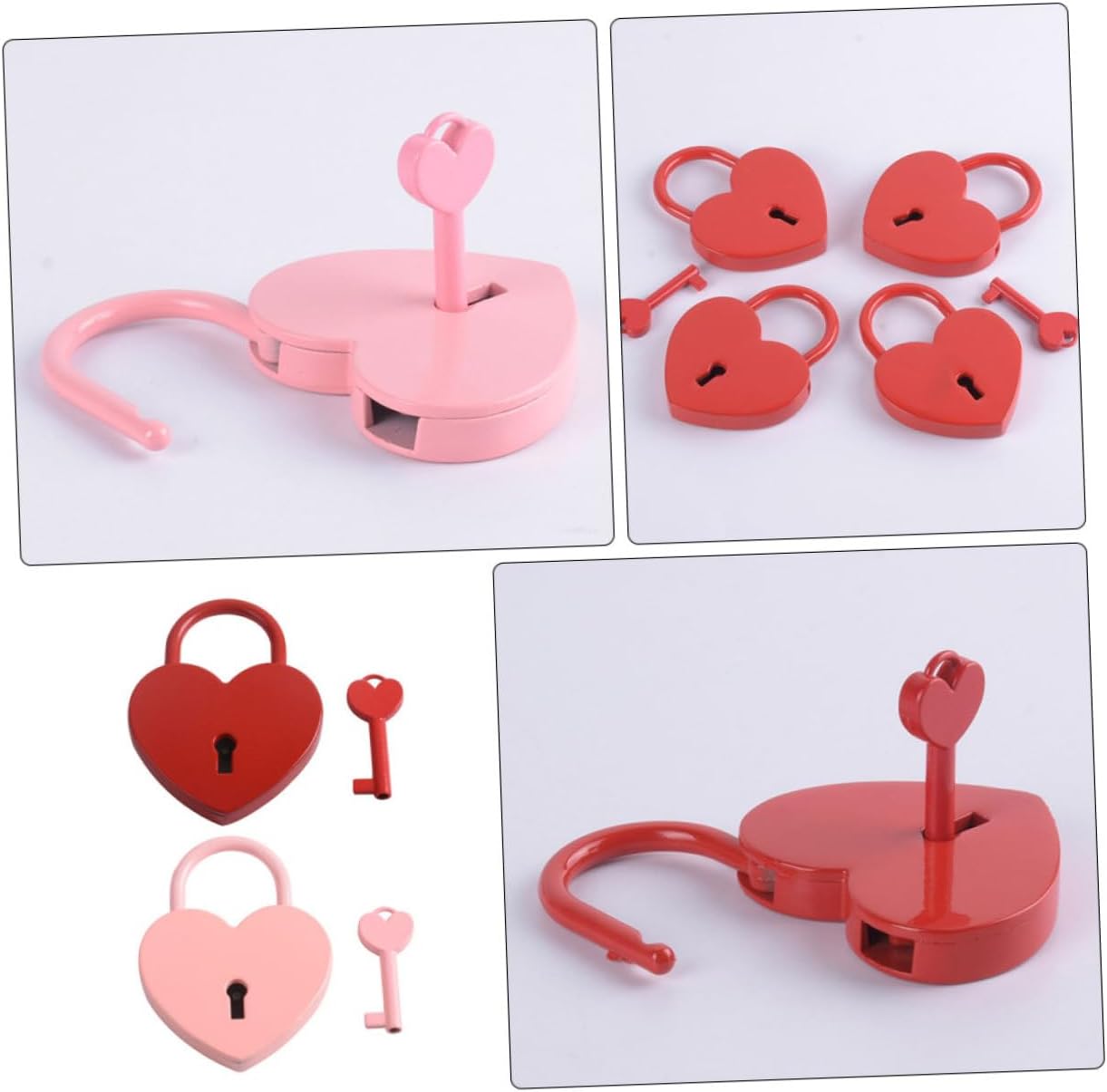 Lurrose 2sets Heart Shaped Love Locks for Luggage Padlock Suitcase Lock Luggage Padlocks Key