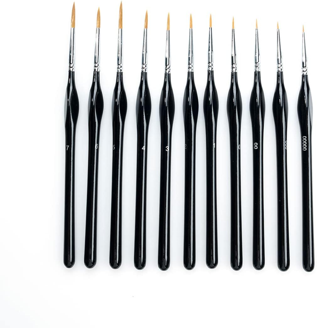 LAGEBONA Art Paintbrush Set 11 Pcs Tiny Paintbrush Detail