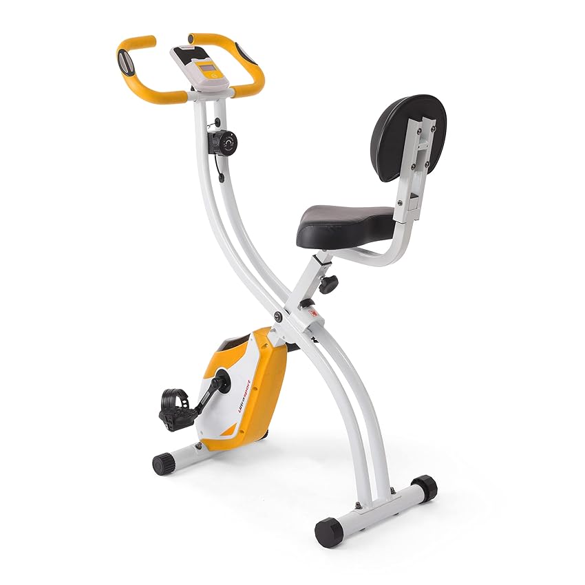 Immagine del prodotto Ultrasport F-Bike 200B, trainer per cyclette pieghevole, con schienale, computer allenam LCD, peso massim utent 110 kg, misurazione frequenz cardiaca, 8 livelli resistenza, Arancio/Bianco