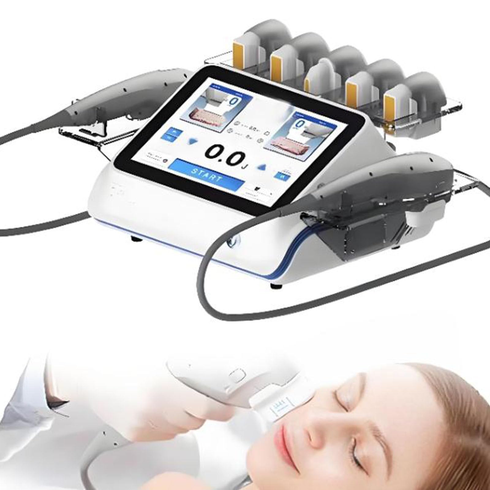 Máquina reafirmante HIFU 7D profesional para el cuidado y rejuvenecimiento facial y corporal. Efecto lifting, tonifica, reafirma y elimina arrugas. Ideal para uso doméstico o en salón de belleza