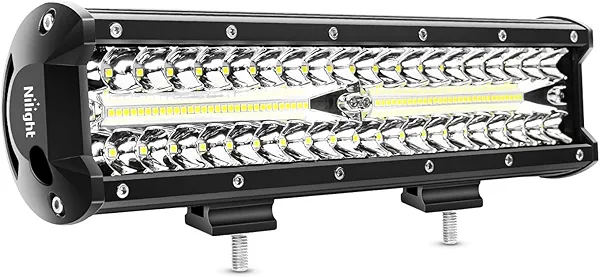 Nilight Led Light Bar 12Inch 300W Triple Row Flood Spot Combo 30000LM Bar Driving Boat Lighting Led Off Road Lights for Trucks,2 Years Warranty