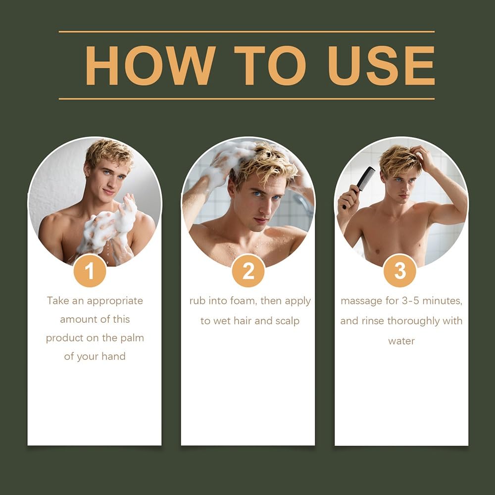 Shampoo volumizzante for uomo alla biotina e rosmarino, detergente nutriente delicato for il cuoio capelluto, for capelli completamente rinfrescati