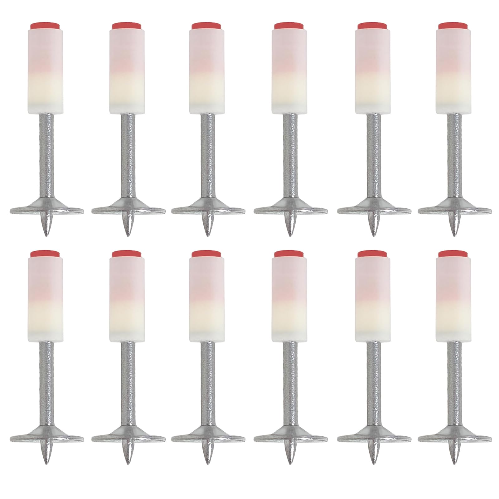 400 Clous Professionnels pour Pistolet à Ongles Manuel - 32mm x 7.3mm avec Rondelle 16mm en Acier Robuste - Idéal pour Fixations Durables sur Ciment, Bois et Métal