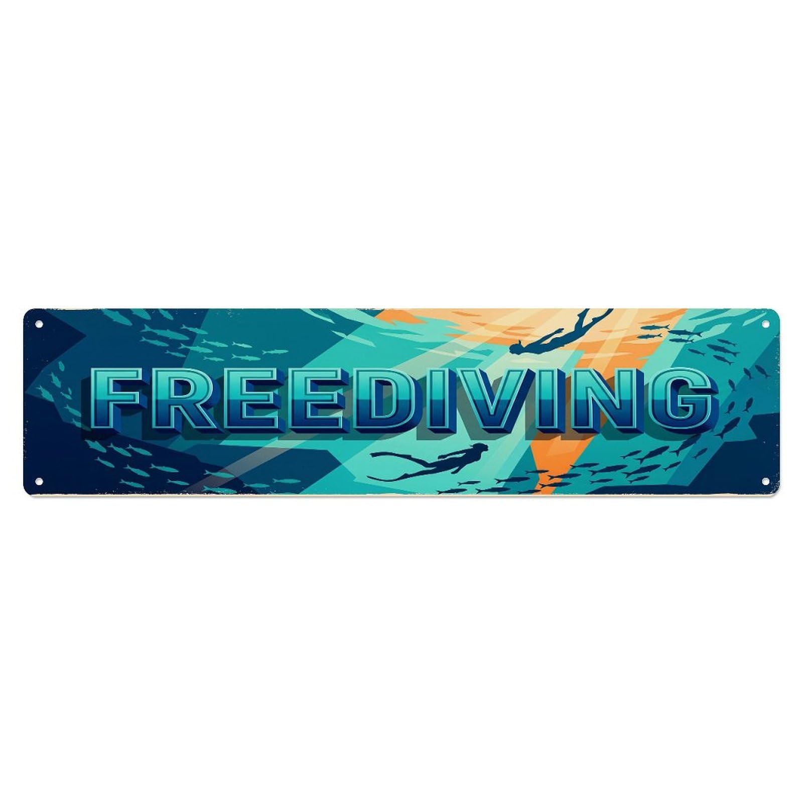 Cmhok Vintage Style Vintage Freediving Outdoor Activity Sports Metal Tin Sign Wall Decor For Cafe, Club, Garden Metal Poster 4X16inch