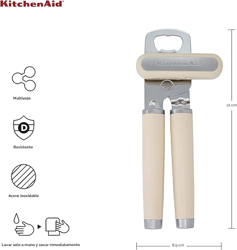 Miniatura 2 de KitchenAid Classic - Abrelatas y sacacorchos multifunción de fácil uso, rueda de corte de acero inoxidable ultra afilada, mangos ergonómicos suaves