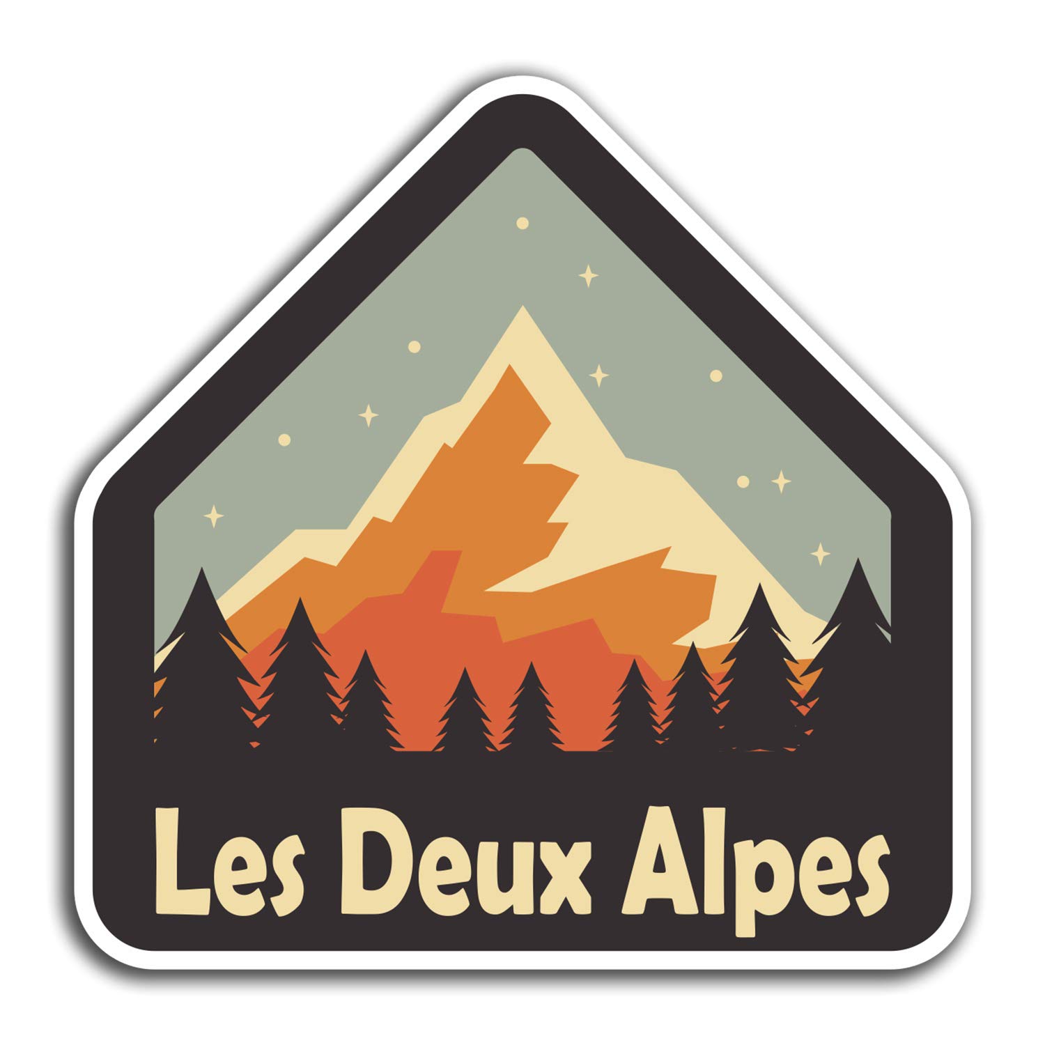 2 x 10cm Les Deux Alpes France Vinyl Stickers - Sticker Laptop Luggage #32319 (10cm Wide)