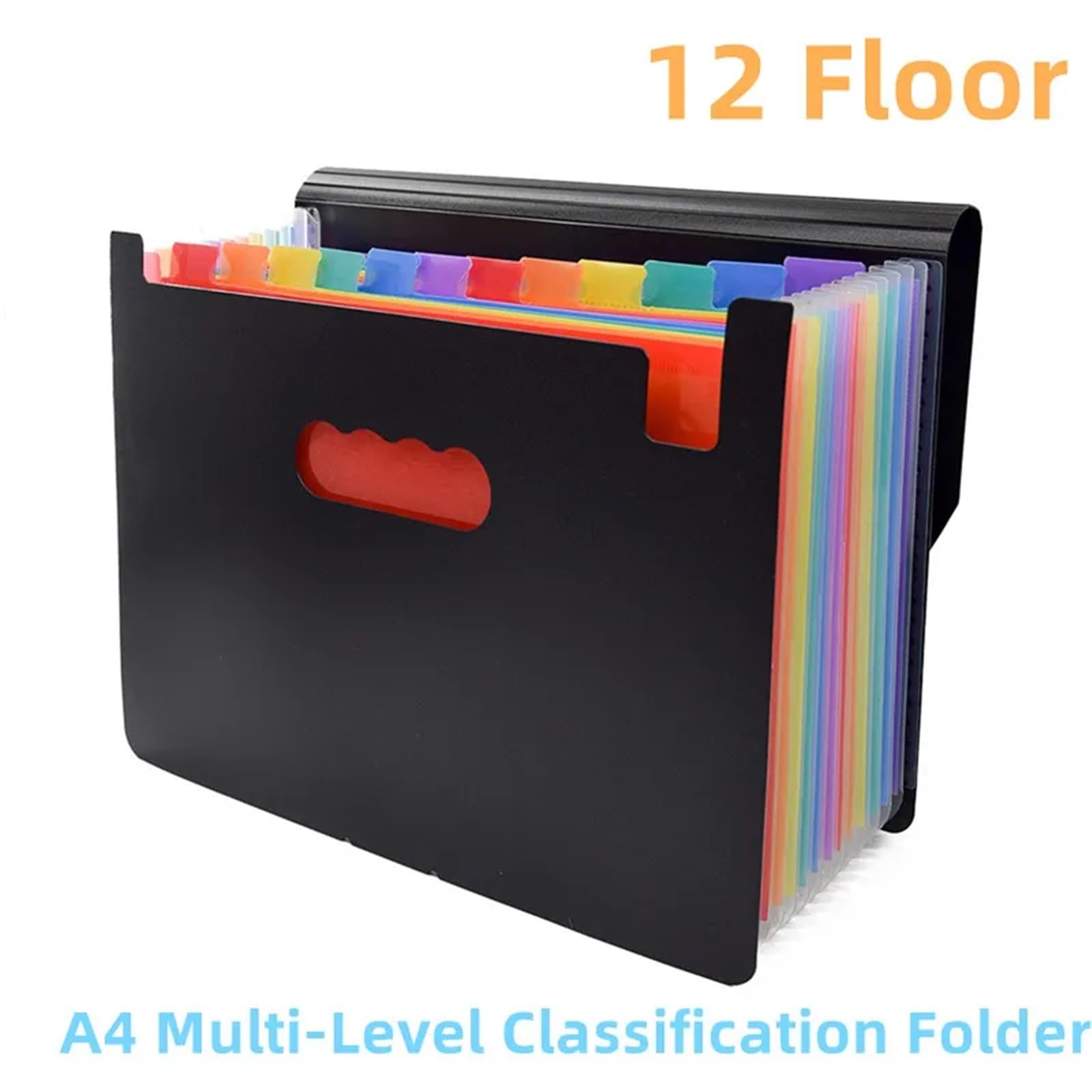 Carpeta de clasificación multicapa A4 2 piezas, 12 capas, organizador documentos for suministros oficina Para Oficina(Color B)