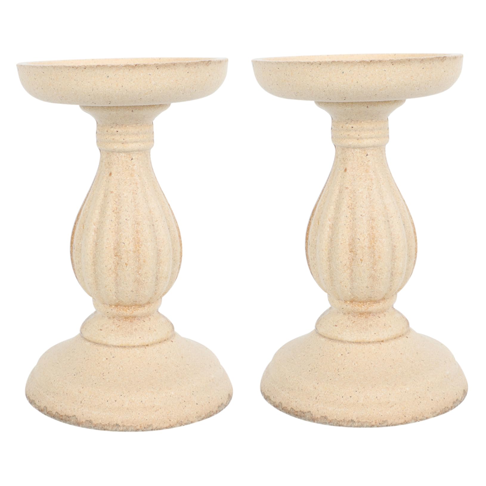 ABOOFAN 2pcs Vintage Wooden Candle Holder House Ornaments Candlestick for Decoration Halloween Wedding Decorations Wooden Tea Wooden Tray Wooden Candle Holders Blank Tea Light
