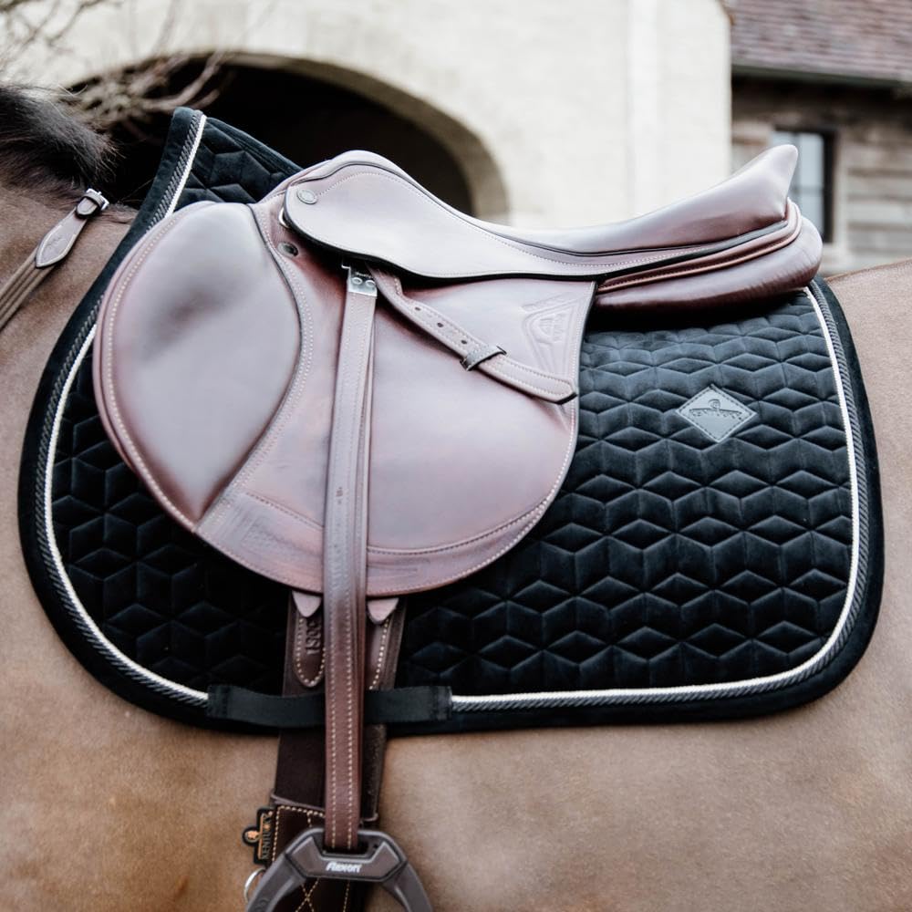 Tapis de selle FULL - Noir - Velours - Saut d'obstacles