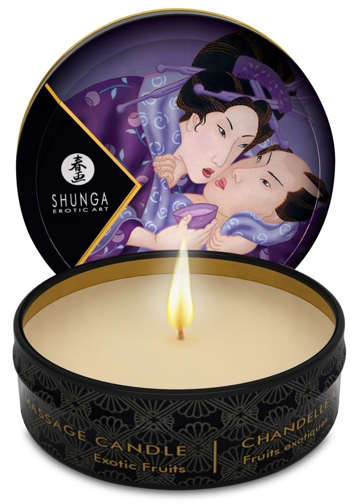 SHUNGA Bougie de Massage Lueur et Caresse Fruits Exotiques 30 ml, Noir