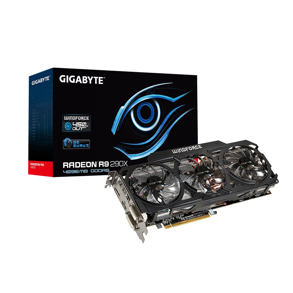 GIGABYTE R9 290X GDDR5-4GB 2xDVI/HDMI/DP OC Graphics Card GV-R929XOC-4GD