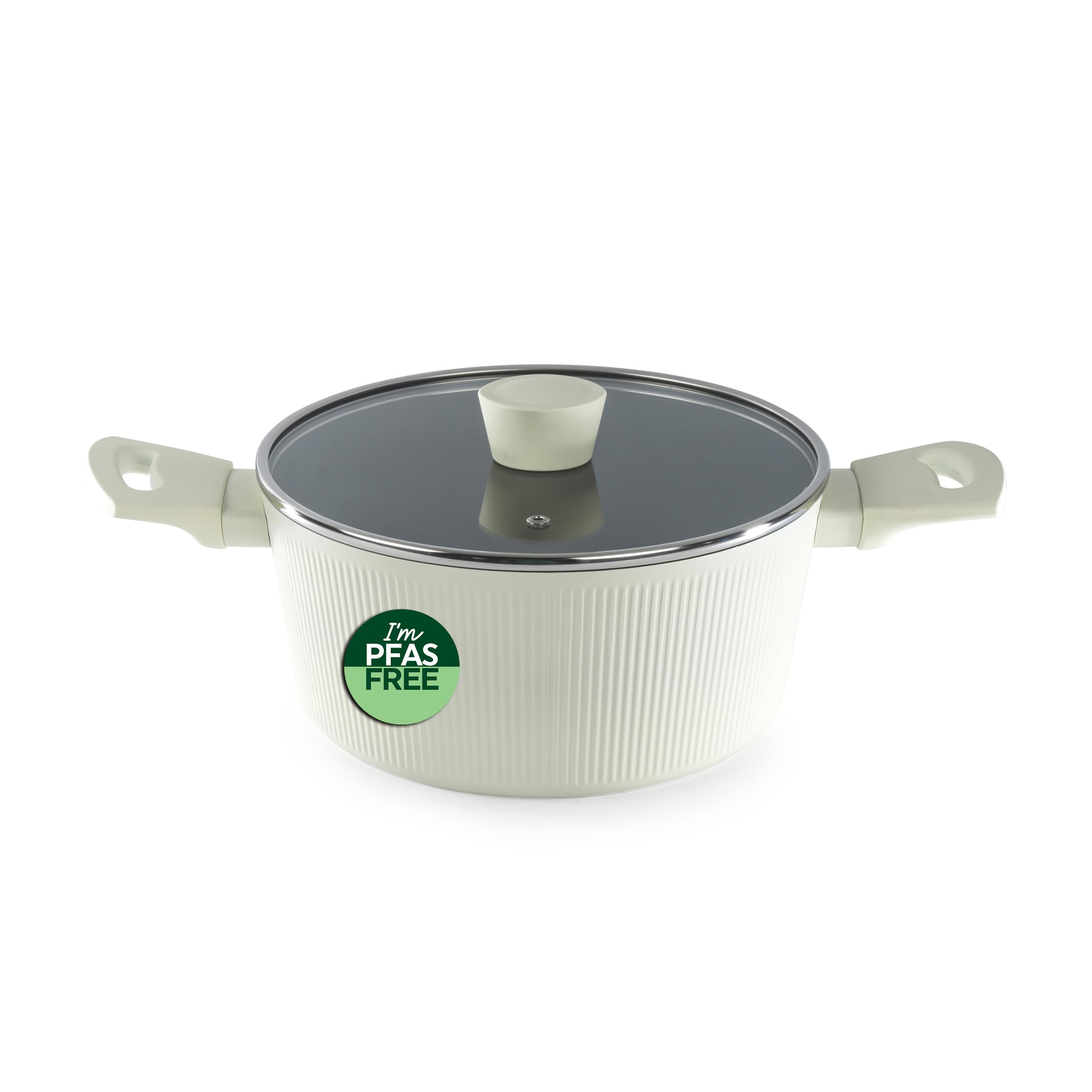 Russell Hobbs Russell Hobbs Côte Ceramic 24cm Stockpot with PFAS-Free Non-Stick Coating -Straight-Sided Forged Aluminium, Soft-Touch Handles &