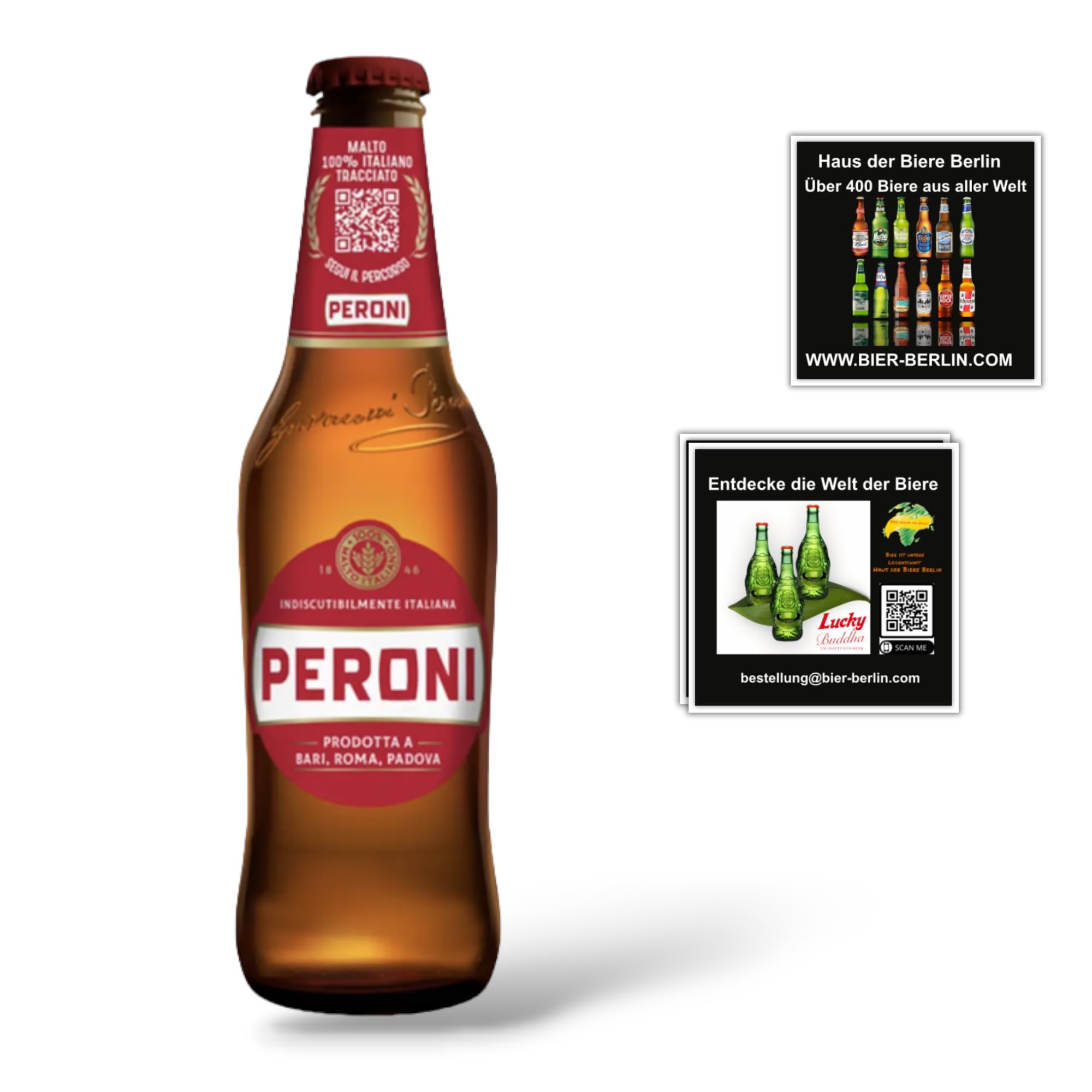 12 x Peroni Bier Prodotta a Bari 0,3l mit 4,7% Vol.