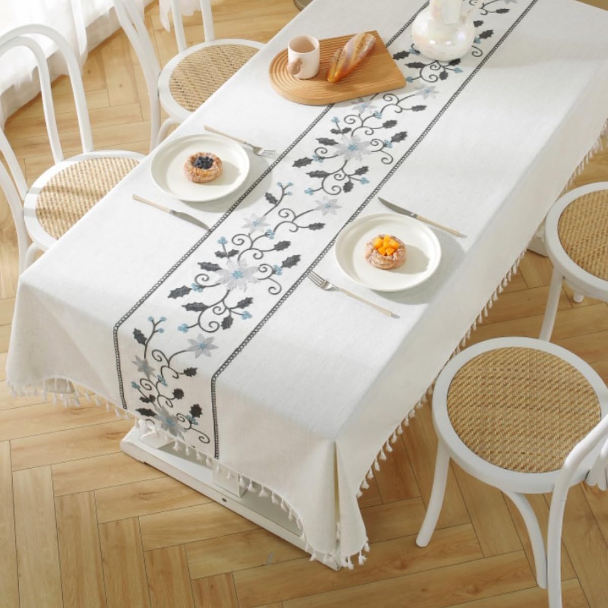 Mantel antimanchas y no necesita planchado, mantel antimanchas, fácil de limpiar, lavable, resistente a las manchas, para cocina, comedor, fiesta, gastronomía, 120 x 160 cm, color D