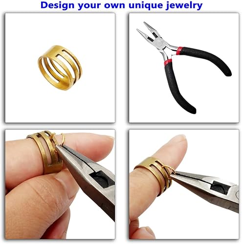 Miniatura 3 de Kit de anillo abierto y cierre de langosta para suministros de fabricación de joyas y reparación de collares, con alicates de anillo de salto
