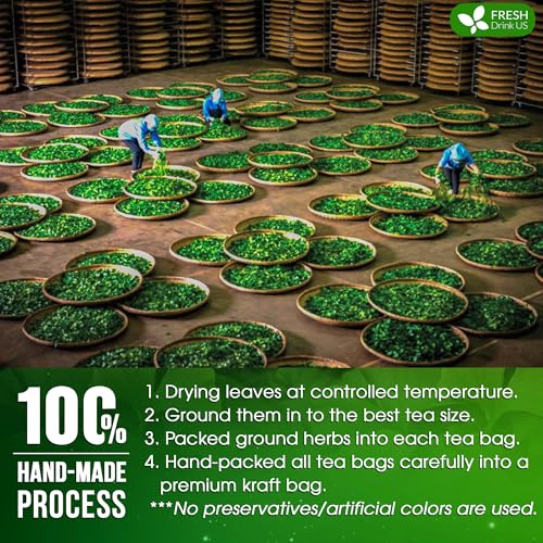 Image of FreshDrinkUS, Premium 75 Ginkgo Biloba Leaf Tea Bags, 100% Natural & Pure from Ginkgo Biloba Leaves. Loose Leaf Herbal Tea. Made with Eco-Conscious Tea Bags. No Sugar, No Caffeine, No Gluten, Vegan.