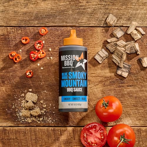 Image of MISSION BBQ BBQ Sauce, Blue Ridge Smoky Mountain, A Rich Barbecue Sauce That Is Perfect For Adding A Smoky, Sweet Flavor to Chicken, Pulled Pork and Seafood, 15 oz (Pack of 4)