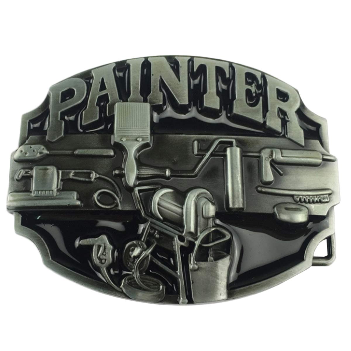 Daisybaby Men's Style 13 Painter Belt Buckle Western Cowboy Adult Tool Oval Belt Buckles
