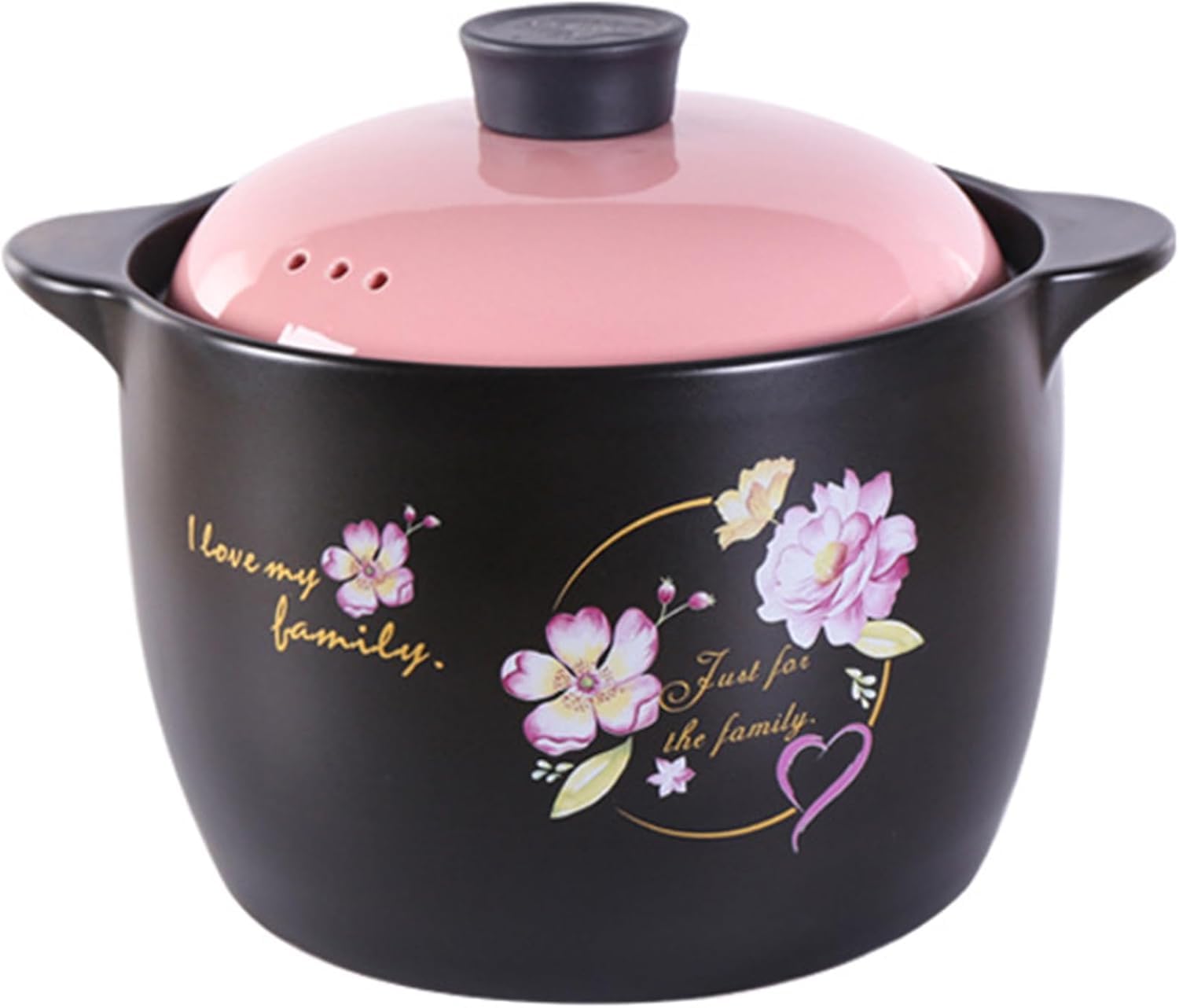 Olla Grande De Barro con Tapa: Olla Versátil De Cerámica para Sopas, Guisos, Arroz Y Carne Cenas con Invitados Y Comidas Familiares. One Color 2.5L/2.3Quarts