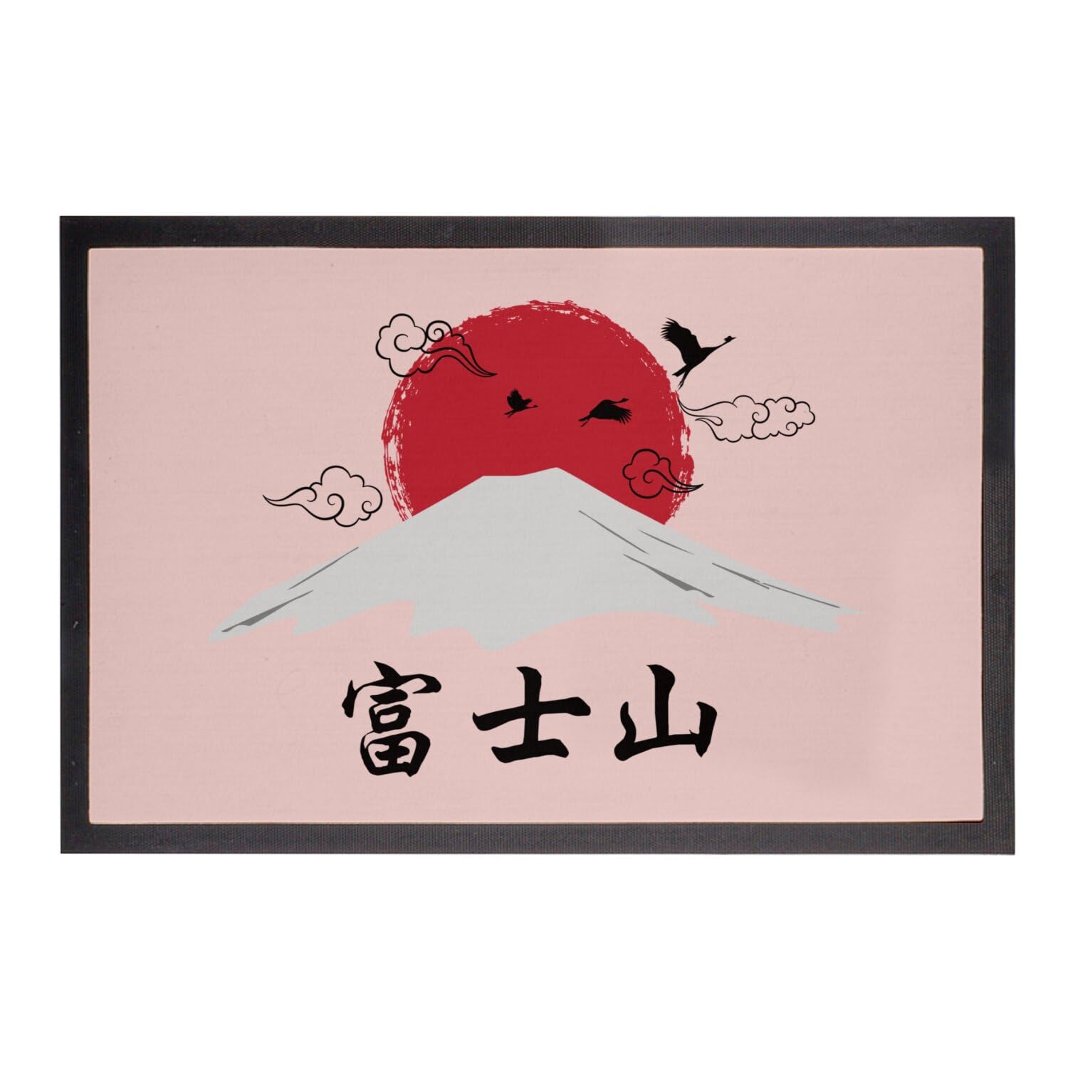 Paillasson Rose Japon Mont Fuji Tapis Entrée Zen Maison 60x40