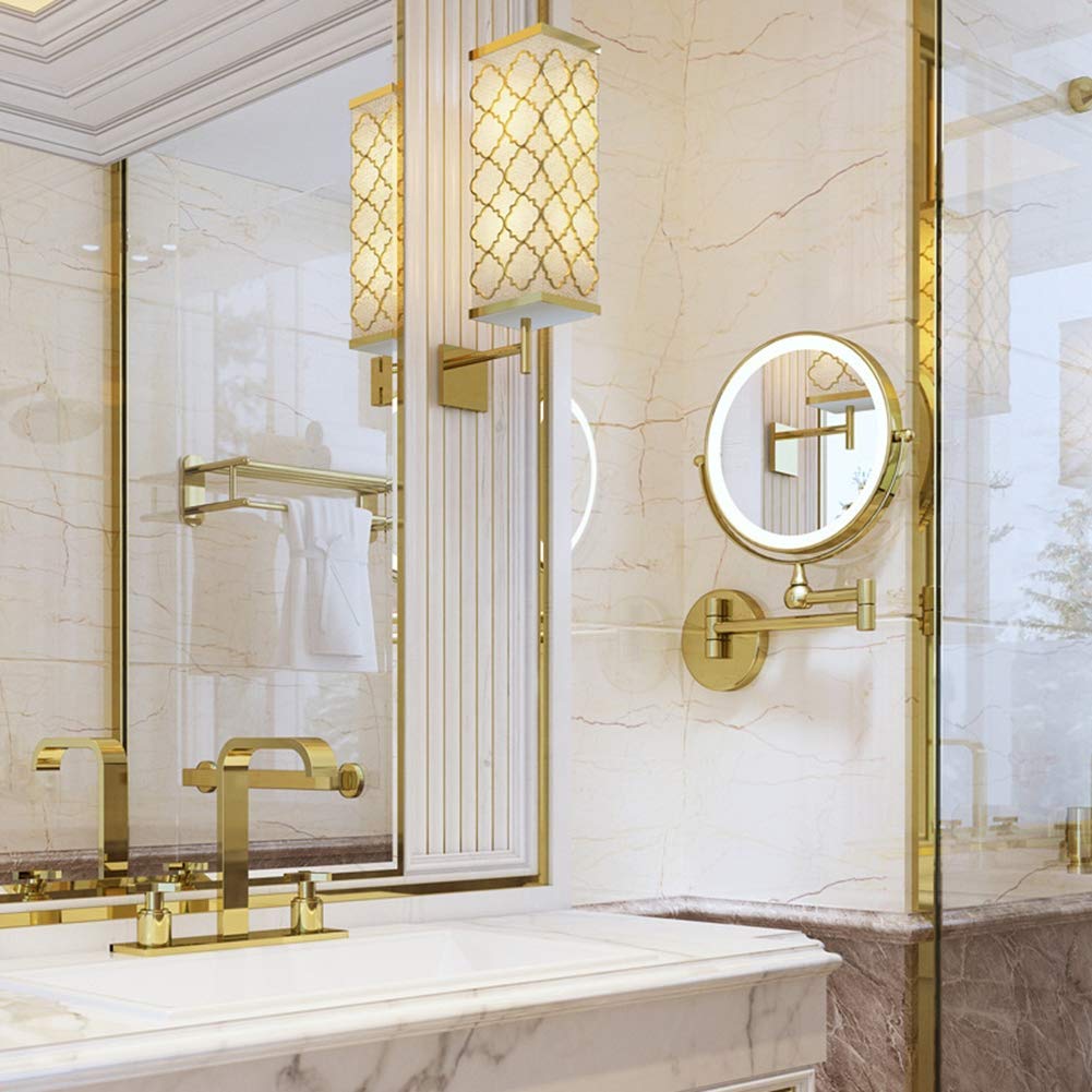 Ingrandimento 10x / 1x Trucco da parete Bifacciale 8,5 pollici Girevole a 360º Estensibile for Bath Spa e Hotel(A,7X)