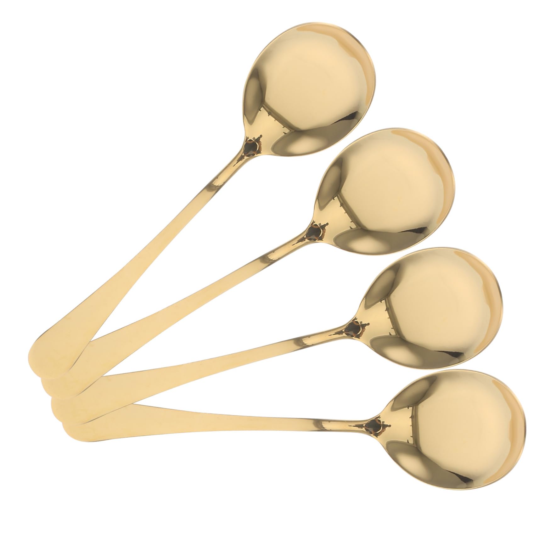 Abaodam 4 Stück Servierlöffel aus Edelstahl in Gold mit Großem Fassungsvermögen Spülmaschinenfest für Partys und Catering im Eleganten Stil