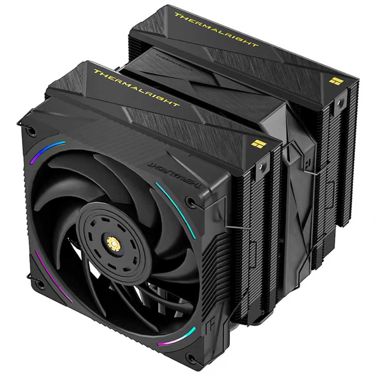 Thermalright Royal Pretor 130 Ultra Black - Enfriador de aire para CPU, 7 tubos de calor, doble torre, cubierta superior cepillada, para Intel lga1700/1851/2011/115X, AM5, ventiladores PWM dobles