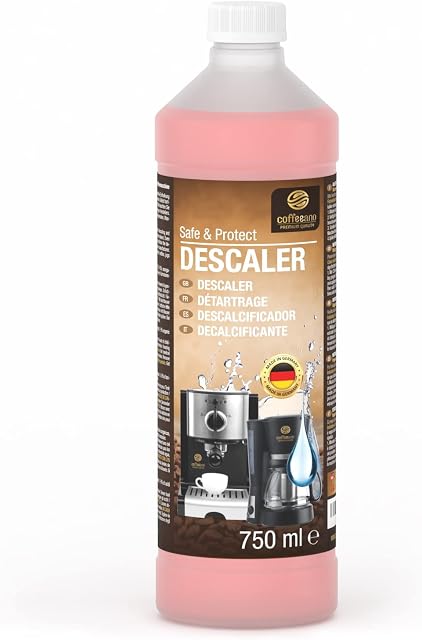 Coffeeano Płynny odkamieniacz 750 ml do automatycznych ekspresów do kawy i ekspresów do kawy | w zestawie e-book (może nie być dostępny w języku polskim) | tabletki odkamieniające kompatybilne z Jura, Siemens, WMF