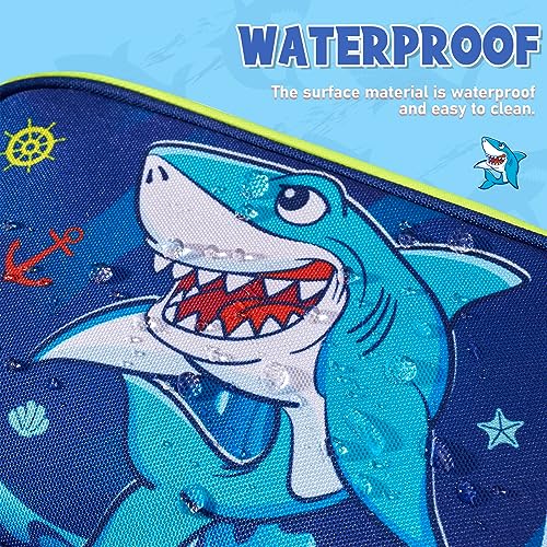 WAWSAM-Shark-Toiletry-Bag-Kids-Toiletry-Bag-for-Boys-Christmas-Birthday-Gift-Camping-Travel-Toiletry-Case-Toiletries-Makeup-Cosmetic-Pouch-Pink-Water-resistant-Wash-Bag-Dopp-Kit-with-Mesh-Pocket