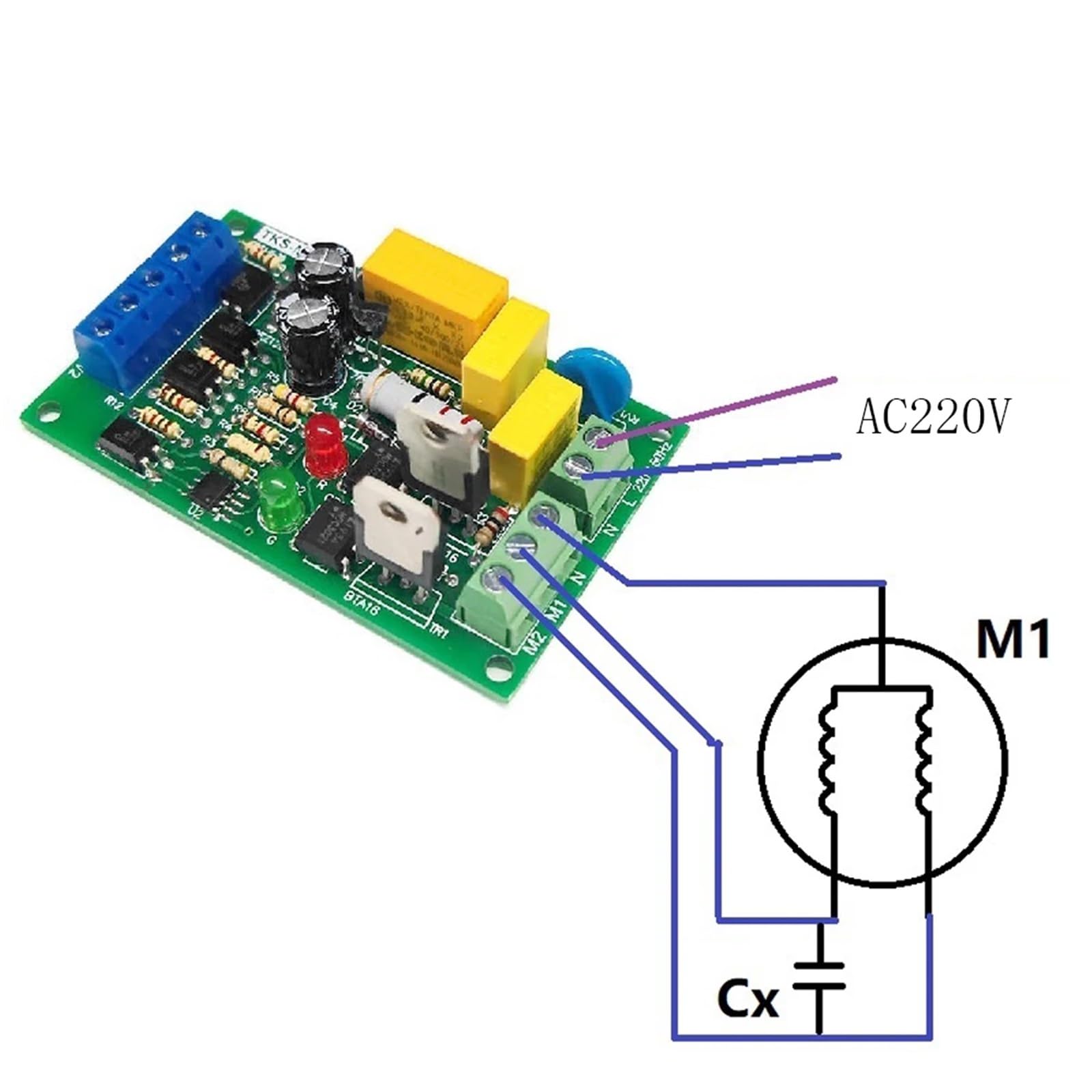 Controlador de Motor TKS-M2A AC220V, placa de Control de Motor de avance y marcha atrás con módulo de accionamiento de interfaz I de límite, salida SCR Liftin