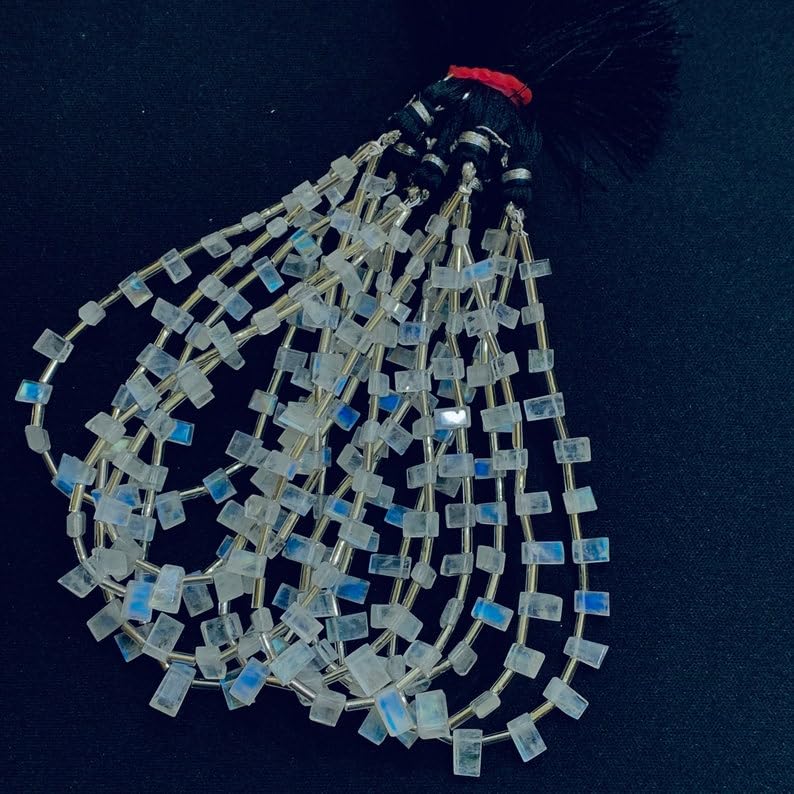 Pierre de lune naturelle arc-en-ciel pour bracelet bohème chic